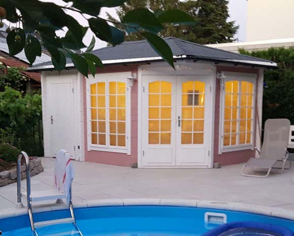Photo du client: Abri de jardin pentagonal Josephine-40 avec extension