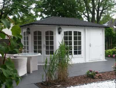 5-Eck Gartenhaus Modell Josephine-40 mit Anbau 5-Eck Gartenhaus Modell Josephine-40 mit Anbau