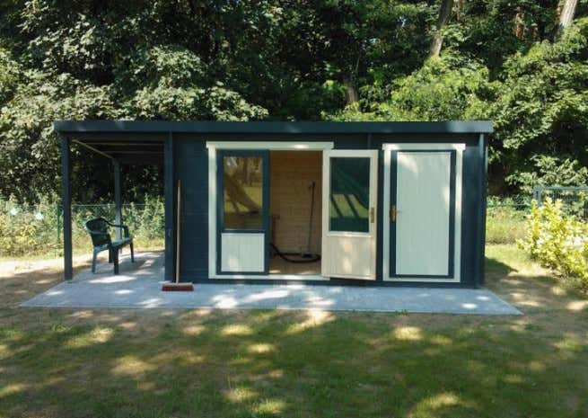 Photo du client: Abri de jardin Maria toit en pente avec annexe