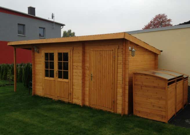 Photo du client: Abri de jardin Maria toit en pente avec annexe