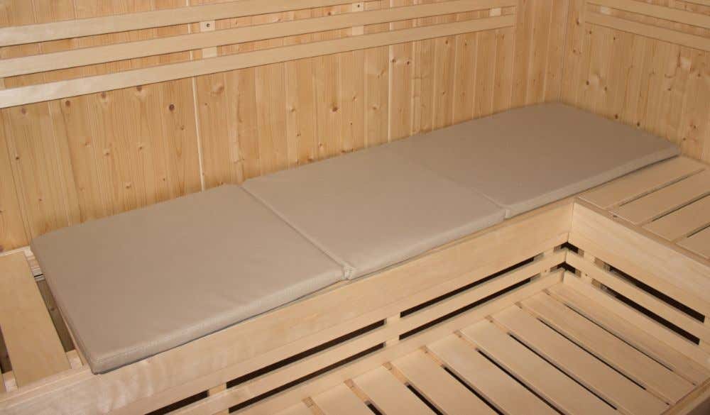 Coussin pliable beige pour banc de sauna
