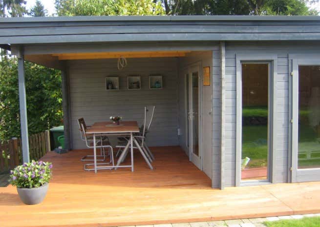 Photo du client: Abri de jardin Corse avec toit plat 44 ISO