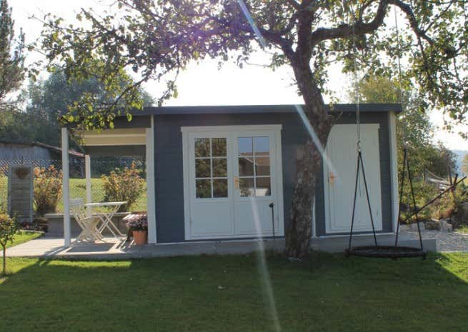 Photo du client: Abri de jardin Maria toit en pente avec annexe