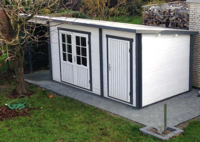 Photo du client: Abri de jardin Maria toit en pente avec annexe