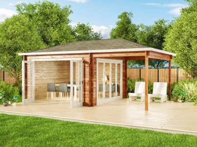 Poolhouse - Abri de jardin Sunshine ISO avec toit en pente