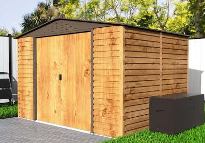 Duramax abri de jardin métallique Alpine 3x2,4m imitation bois