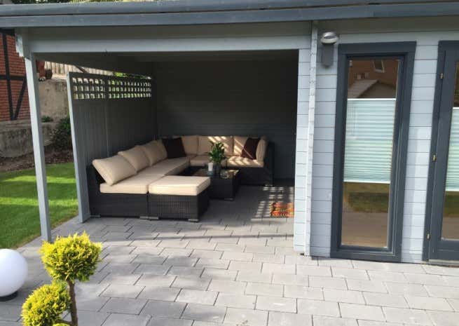 Photo du client: Abri de jardin Corse avec toit plat 44 ISO