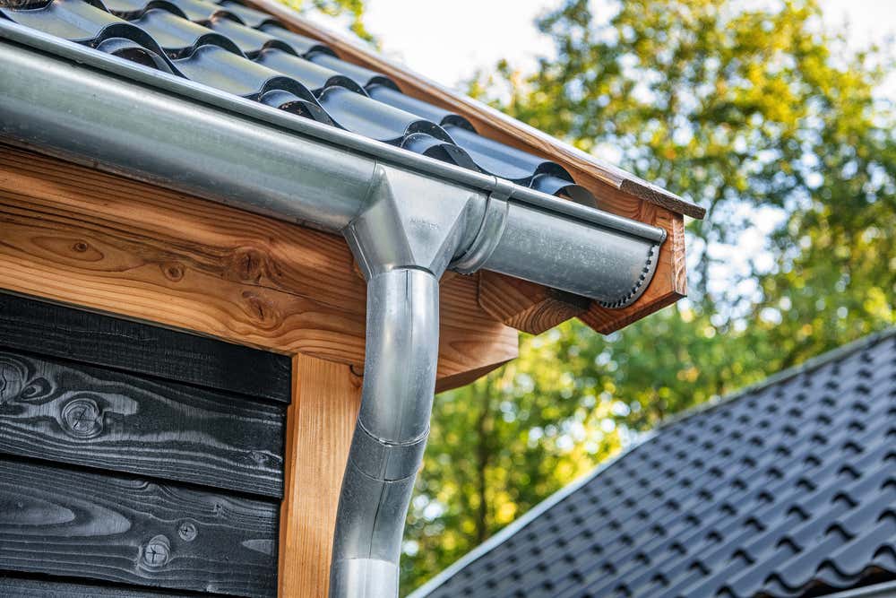 PGH Kit de gouttières galvanisées - Toit monopente pour 1 côté de toit jusqu'à 6 m