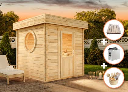 Sauna complete set saunahuis Cubus