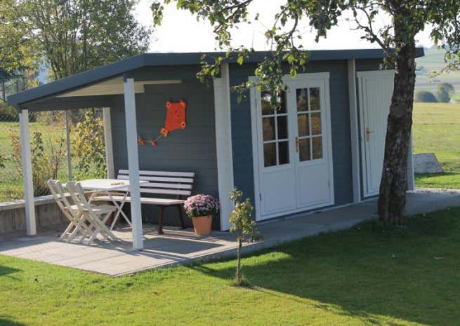 Photo du client: Abri de jardin Maria toit en pente avec annexe