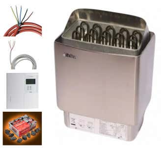 FinTec elektrische Saunakachel set IRMINA (9 kW) incl. externe controle unit