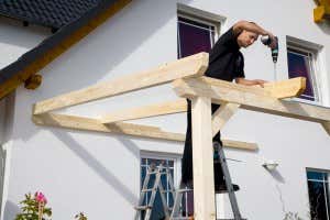 toiture terrasse - chevron en bois