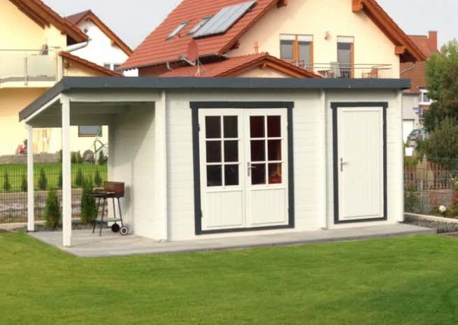 Photo du client: Abri de jardin Maria toit en pente avec annexe