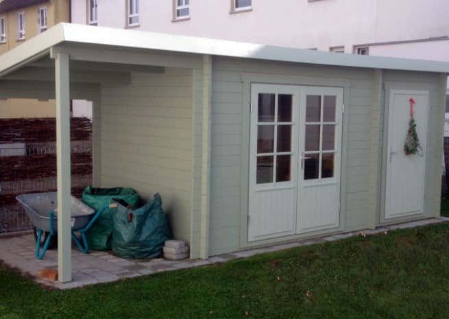 Photo du client: Abri de jardin Maria toit en pente avec annexe