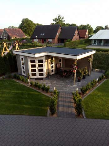 Photo du client: Abri de jardin pentagonal Lindau-40 avec annexe
