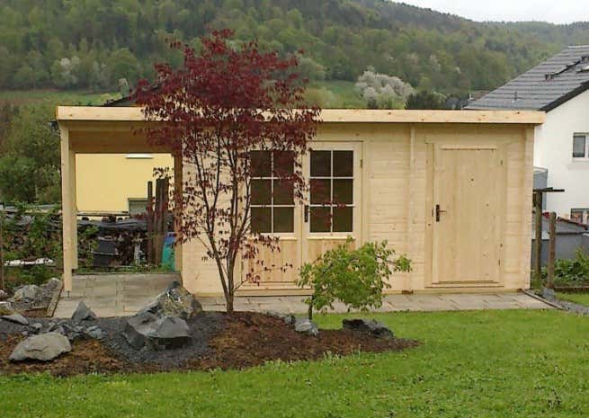 Photo du client: Abri de jardin Maria toit en pente avec annexe
