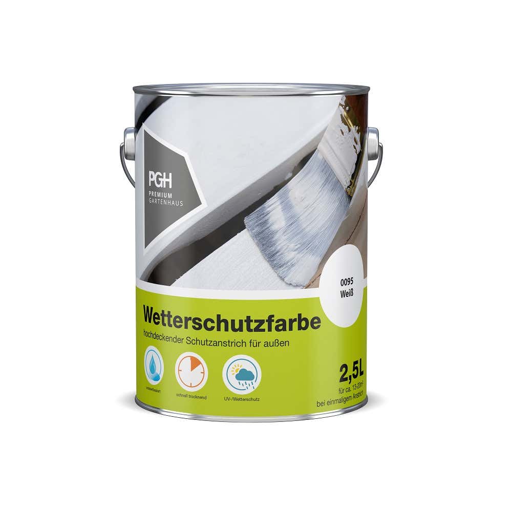 PGH Premium peinture de protection contre les intempéries pour abris de jardin - Poids COV : 0,115