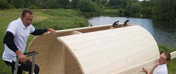 plafond de construction de tambour de sauna