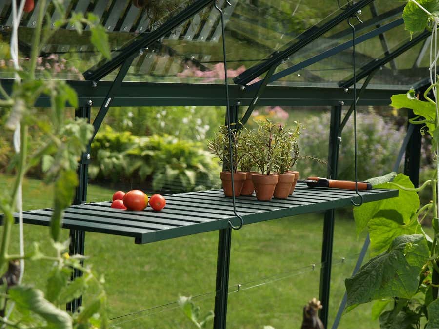 Étagère murale à rabats en aluminium noir