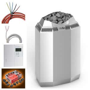 FinTec elektrische Saunakachel set KAJA (9 kW) incl. externe besturing