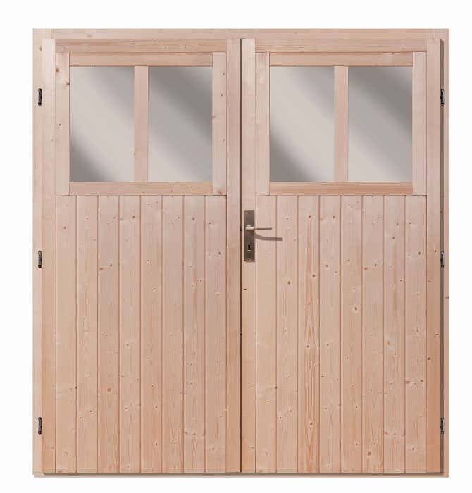 Porte à double battant 19 mm finition naturelle