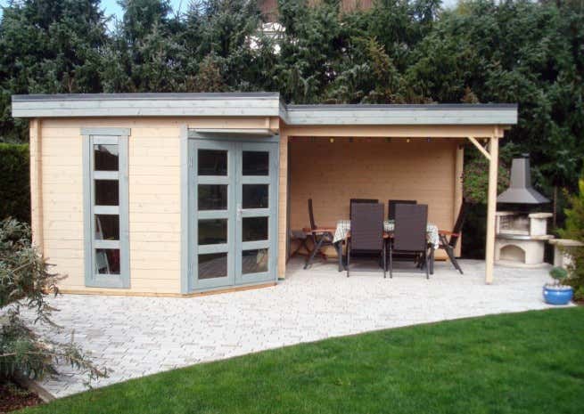 Photo du client: Abri de jardin pentagonal Lindau-40 avec annexe