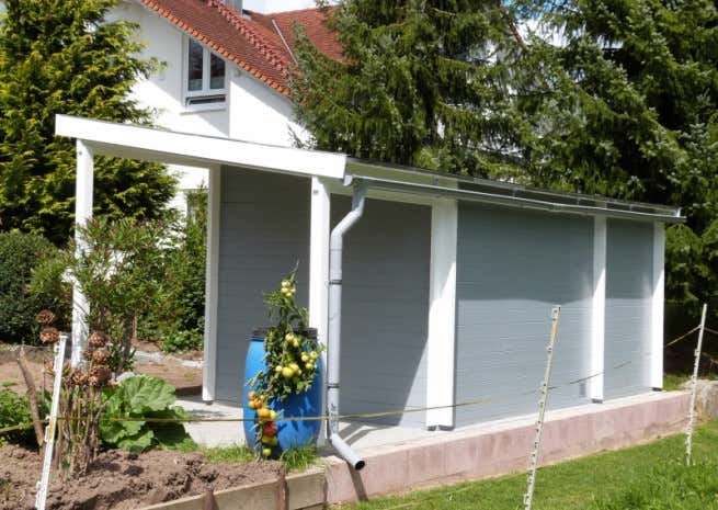 Photo du client: Abri de jardin Maria toit en pente avec annexe