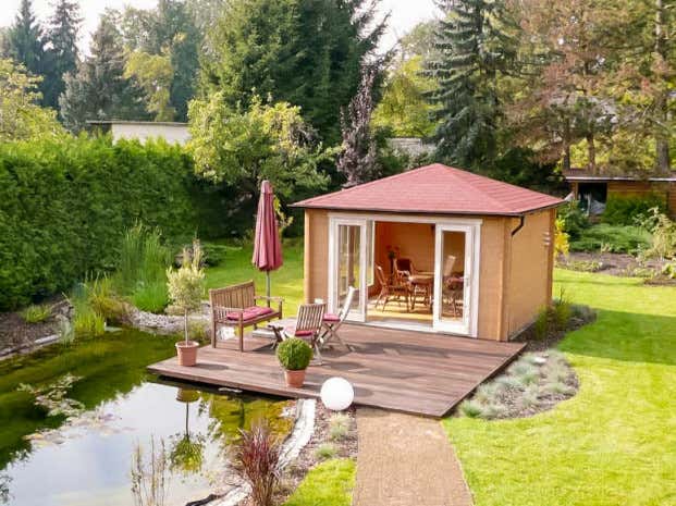 Photo du client: Abri de jardin Sunshine ISO avec grande porte-fenêtre
