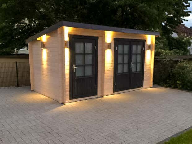Photo du client: Poolhouse - Abri de jardin Maria toit monopente avec annexe