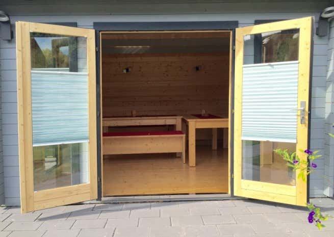 Photo du client: Abri de jardin Corse avec toit plat 44 ISO
