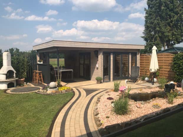Photo du client: Abri de jardin Corse avec toit plat 44 ISO