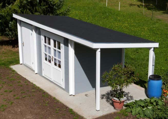 Photo du client: Abri de jardin Maria toit en pente avec annexe
