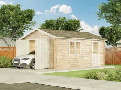 Garage en bois Alpholz A-70 ISO - 1 place