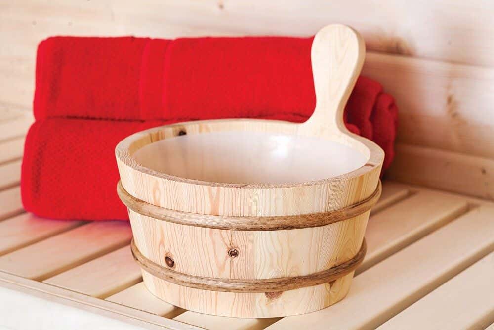 Seau en bois pour sauna de 4 L