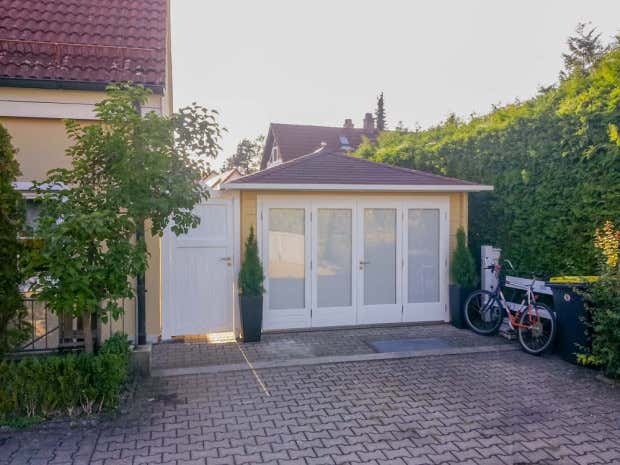 Photo du client: Abri de jardin Sunshine ISO avec grande porte-fenêtre