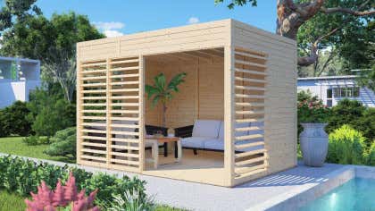 Illusie Ieder niet voldoende Open houten tuinpaviljoens: Luchtige houten paviljoens