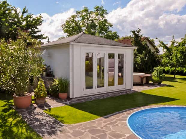Photo du client: Abri de jardin Sunshine ISO avec grande porte-fenêtre