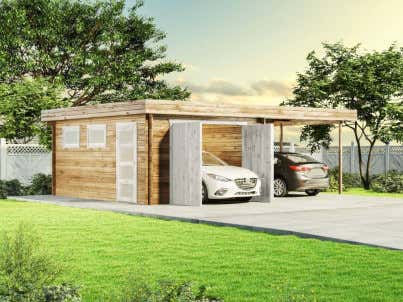 Decoderen invoer Vulkaan Koop kant-en-klare garages van hout: Geprefabriceerde houten garages tot  -50%