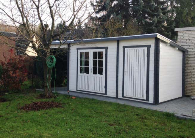 Photo du client: Abri de jardin Maria toit en pente avec annexe