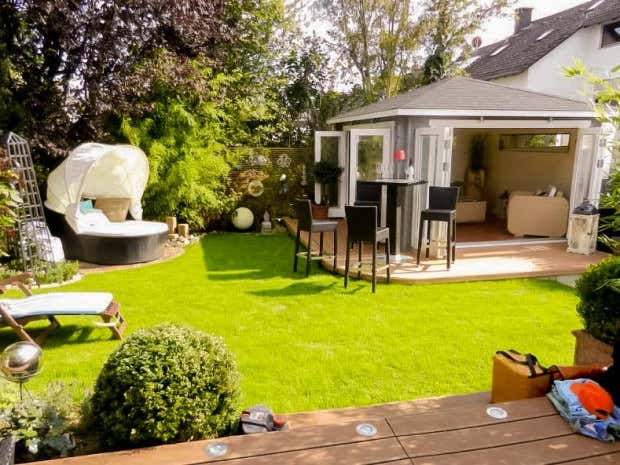 Photo du client: Abri de jardin Sunshine ISO avec grande porte-fenêtre