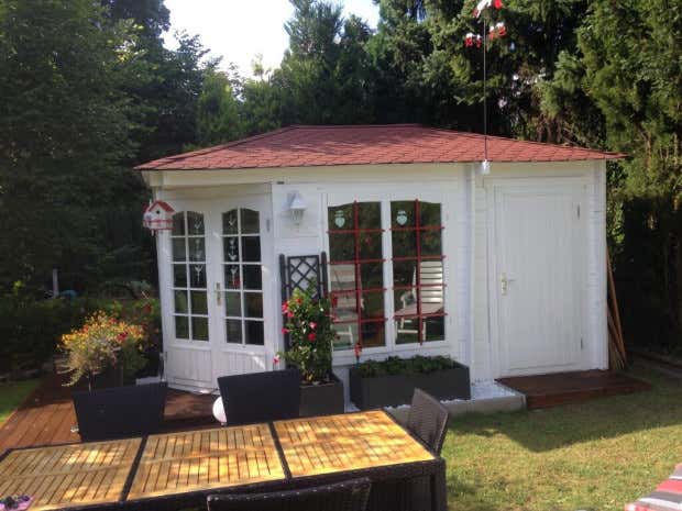 Photo du client: Abri de jardin pentagonal Josephine-40 avec extension