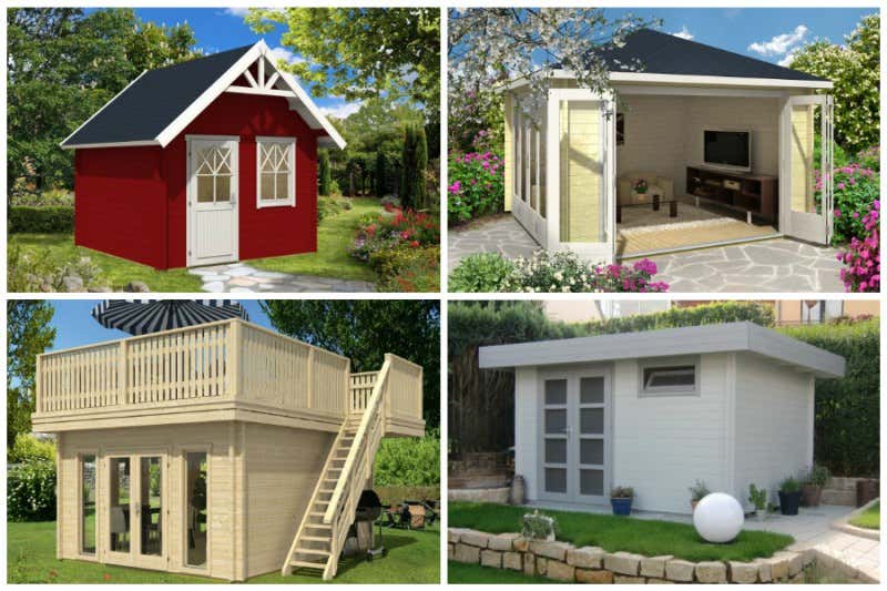 Modèles de cabanons-Use Saddle Roof-Flat Roof-Furnishings-Garden-Gesteltung