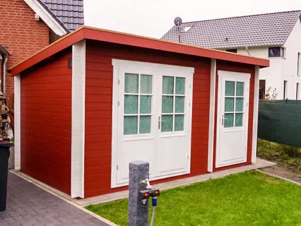 Photo du client: Poolhouse - Abri de jardin Maria toit monopente avec annexe