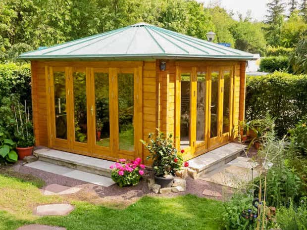 Photo du client: Abri de jardin Sunshine ISO avec grande porte-fenêtre