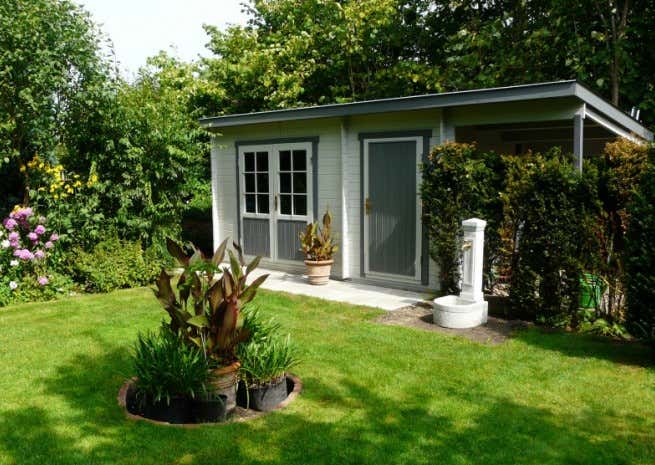 Photo du client: Abri de jardin Maria toit en pente avec annexe