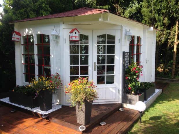 Photo du client: Abri de jardin pentagonal Josephine-40 avec extension
