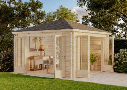Abri de jardin Sunshine ISO avec grande porte-fenêtre