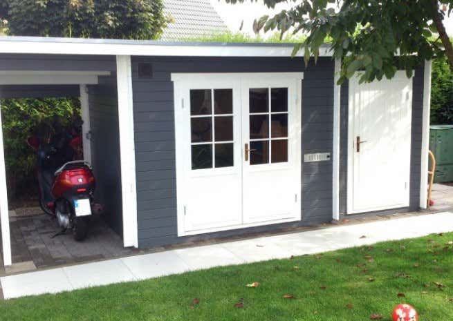 Photo du client: Abri de jardin Maria toit en pente avec annexe