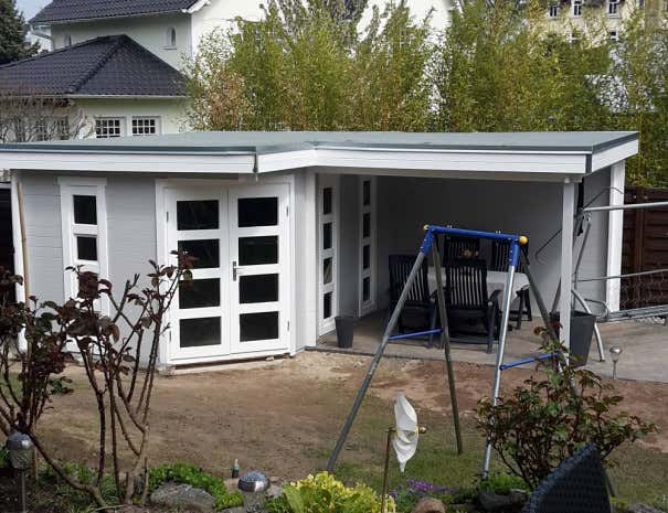 Photo du client: Abri de jardin pentagonal Lindau-40 avec annexe