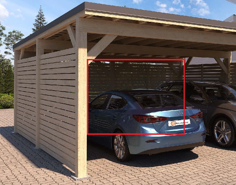 Achterwandmodule voor dubbele carport Ville B 700 x D 600 cm